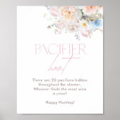 フローラピンクベビーシャワーゲームおしゃぶり狩り ポスター (正面)