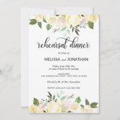 フローラピンクベージュアイボリー結婚のリハーサルディナー 招待状 (正面)
