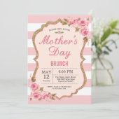 フローラピンクペニーズマザーズデイブランチ招待状 招待状 (スタンド正面)