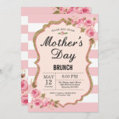 フローラピンクペニーズマザーズデイブランチ招待状 招待状 (正面/裏面)