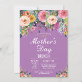 フローラピンクペニーズマザーズデイブランチ招待状 招待状 (正面)