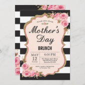 フローラピンクペニーズマザーズデイブランチ招待状 招待状 (正面/裏面)
