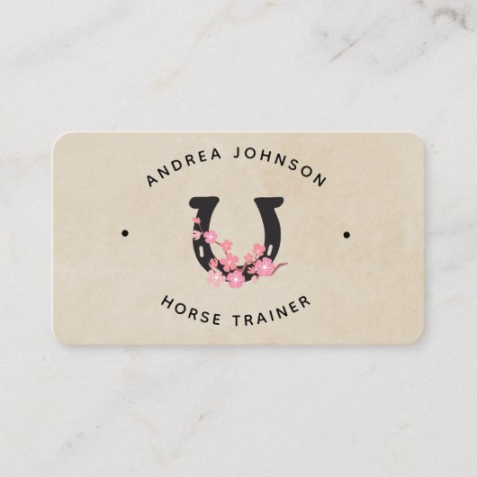フローラピンクホースシューファームランチライディングインストラクター 名刺 (正面)