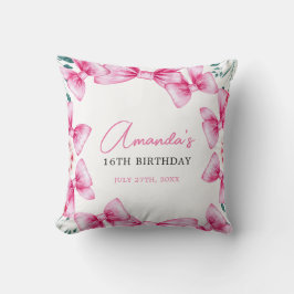 フローラピンクボウコケットスイーツ16誕生日 クッション