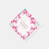 フローラピンクボウコケットスイーツ16誕生日 スタンダードカクテルナプキン (角)