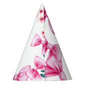 フローラピンクボウコケットスイーツ16誕生日 パーティーハット (裏面)