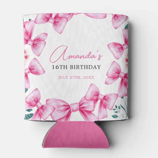 フローラピンクボウコケットスイーツ16誕生日 缶クーラー (裏面)