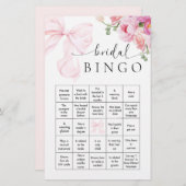 フローラピンクボウブライダルシャワービンゴゲーム 便箋 (正面/裏面)