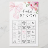 フローラピンクボウブライダルシャワービンゴゲーム 便箋 (正面)