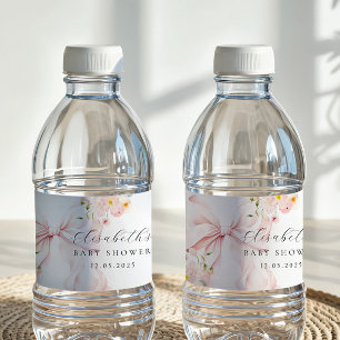 フローラピンクボウベイビーシャワーバッグ ペットボトルラベル