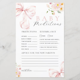 フローラピンクボウベイビーシャワー予測アドバイスゲーム