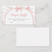 フローラピンクボウベビーイン開花おむつラッフル エンクロージャーカード (正面/裏面)