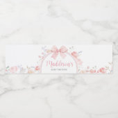 フローラピンクボウベビーイン開花ベビーシャワー ペットボトルラベル (シングルラベル)