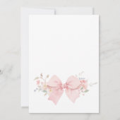 フローラピンクボウベビーイン開花ベビーシャワー 招待状 (裏面)