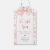 フローラピンクボウベビーイン開花メッセージカード ギフトタグ (正面)