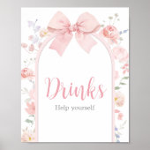 フローラピンクボウベビー開花ベビーシャワードリンク ポスター (正面)