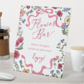 フローラピンクボウ結び結び花バー 台座サイン (インサイチュ)