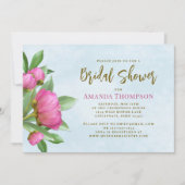 フローラピンクボタニッエレガントク牡丹QRコード 招待状 (正面)