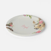 フローラピンクポニー&カウベビーシャワー ペーパープレート (アングル)