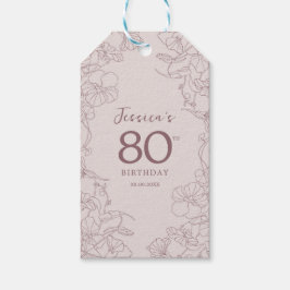 フローラピンクマウヴ誕生日 ギフトタグ