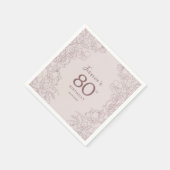 フローラピンクマウヴ誕生日 スタンダードカクテルナプキン (角)