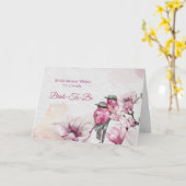 フローラピンクマグノリアバードブライダルシャワー カード (黄色い花)