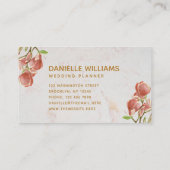 フローラピンクマグノリアホワイトマーブルゴールデンスクリプト 名刺 (裏面)