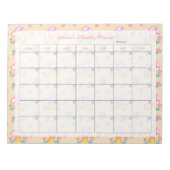 フローラピンクマッシュルームクリームイエロープランナー名 ノートパッド (正面)