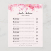 フローラピンクメイクアップ美容師サービス価格表 (正面)