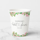 フローラピンクメキシコサボテンブライダルシャワー 紙コップ (正面)
