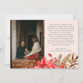 フローラピンクメリークリスマスツーフォトホリデーカード シーズンカード (裏面)