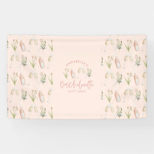 フローラピンクモダンのガーリーバチェロレッテ 横断幕