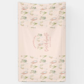 フローラピンクモダンのガーリーバチェロレッテ 横断幕 (縦)