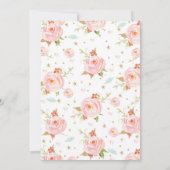 フローラピンクユニコーンベビーシャワー招待状ガール 招待状 (裏面)