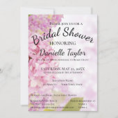 フローラピンクラベンダーアジサイブライダルシャワーインビ 招待状 (正面)