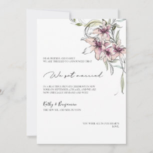 フローラピンクリリーアナウンスカード-フォトカード 案内状