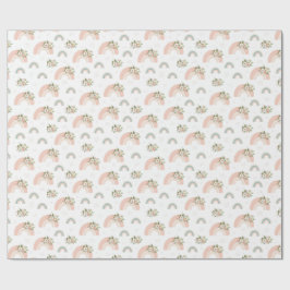 フローラピンクレインボー ラッピングペーパー