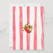 フローラピンクレッドストロベリーファースト誕生日 招待状 (正面)