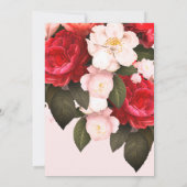 フローラピンクレッド金ゴールドエレガントな結婚式 招待状 (裏面)