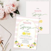 フローラピンクレモンメインスクイーズ1st誕生日 招待状