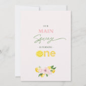 フローラピンクレモンメインスクイーズ1st誕生日 招待状 (裏面)