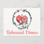 フローラピンクロベバ結婚ーズリハーサルDinner Inv インビテーションポストカード (正面)