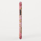 フローラピンクローズアンドゴールドフォイルモノグラム Case-Mate iPhoneケース (裏面/右)