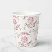 フローラピンクローズエレガントティーパーティー 紙コップ (裏面)