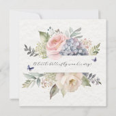 フローラピンクローズコテージガーデンブーケベビーガール 招待状 (裏面)