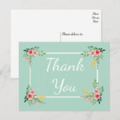 フローラピンクローズサンキューフラワーミント結婚ズ ポストカード (正面/裏面)