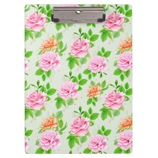 フローラピンクローズパターン–2367 クリップボード (正面)