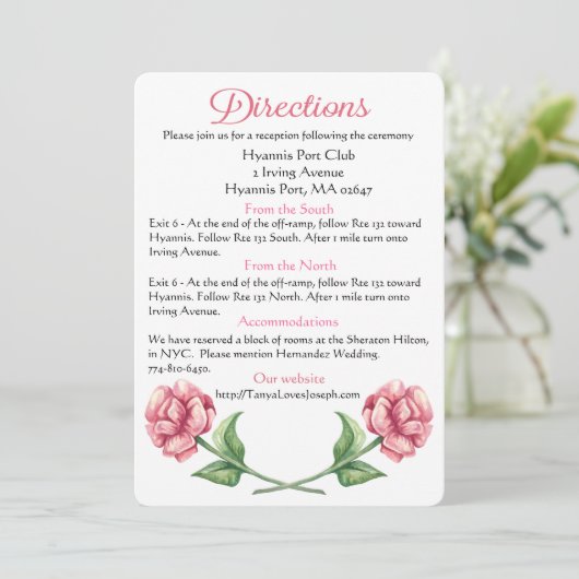 フローラピンクローズフラワーディレクションズ結婚式 招待状 (スタンド正面)