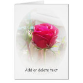 フローラピンクローズブドグリーティングカード (正面)