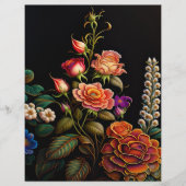 フローラピンクローズブーケのアートワークのスクラップ紙 (正面)